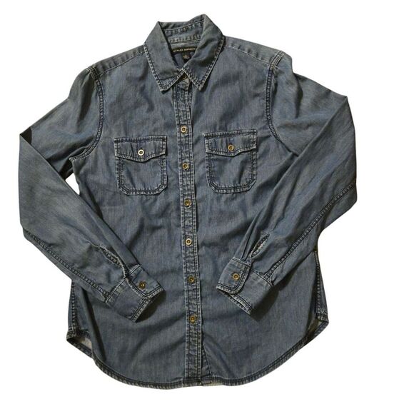 Banana Republic Small Blue Chambray Denim Button Down Cotton Casual Wardrobe... - Picture 1 of 7